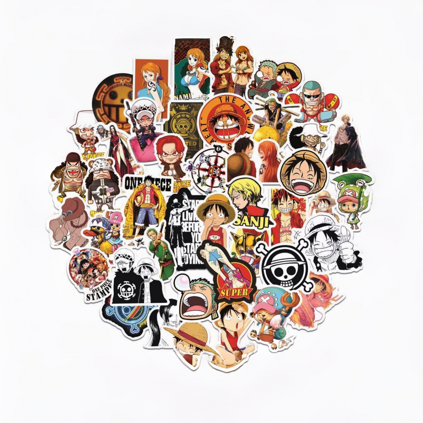 Set de 50 stickers One Piece
