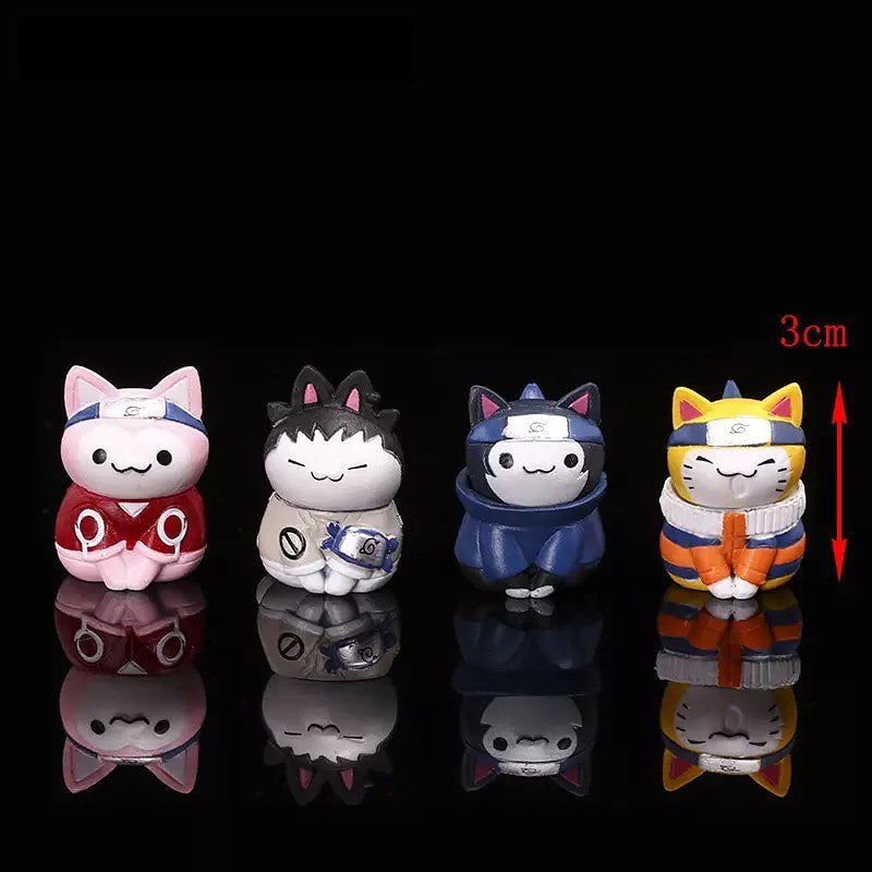 Set de 8 figuras gatitos Naruto 3 cm