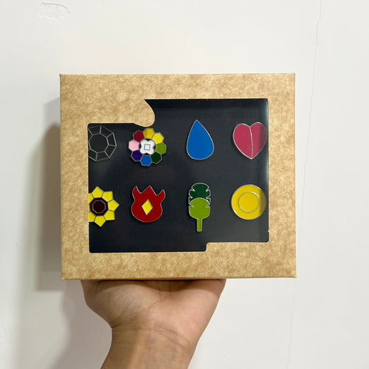 Set de 8 pines medallas Kanto Pokémon