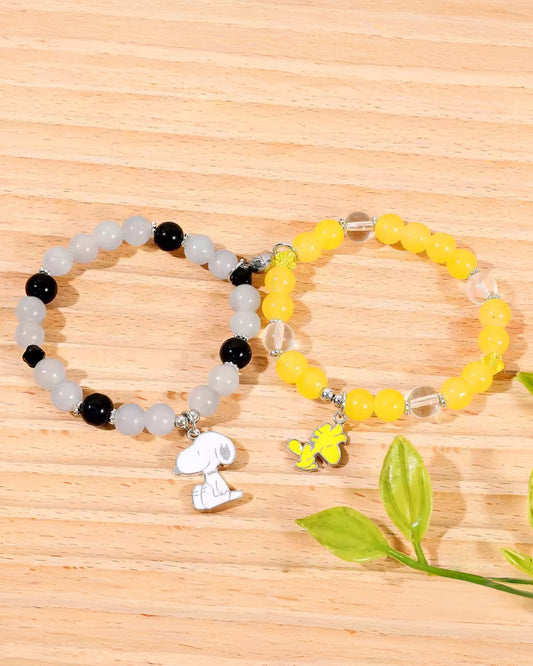 Set de pulseras Snoopy y Woodstock con imán