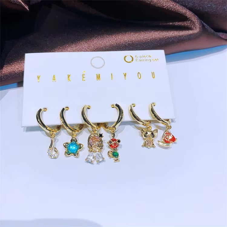 Set aretes Moana baño de oro 14k