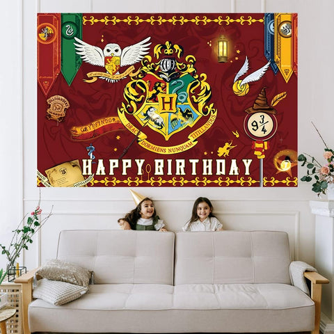 Tapiz para photobooth Happy Birthday de Harry Potter 210 cm x 150 cm