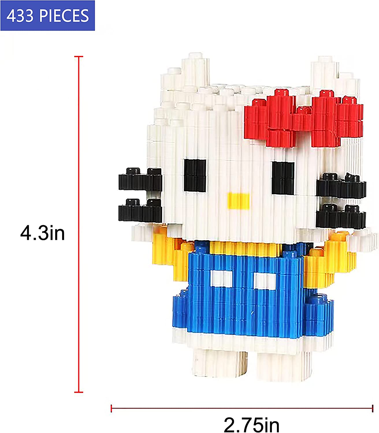 Bloques para armar Hello Kitty 433 pcs 11 x 7 cm