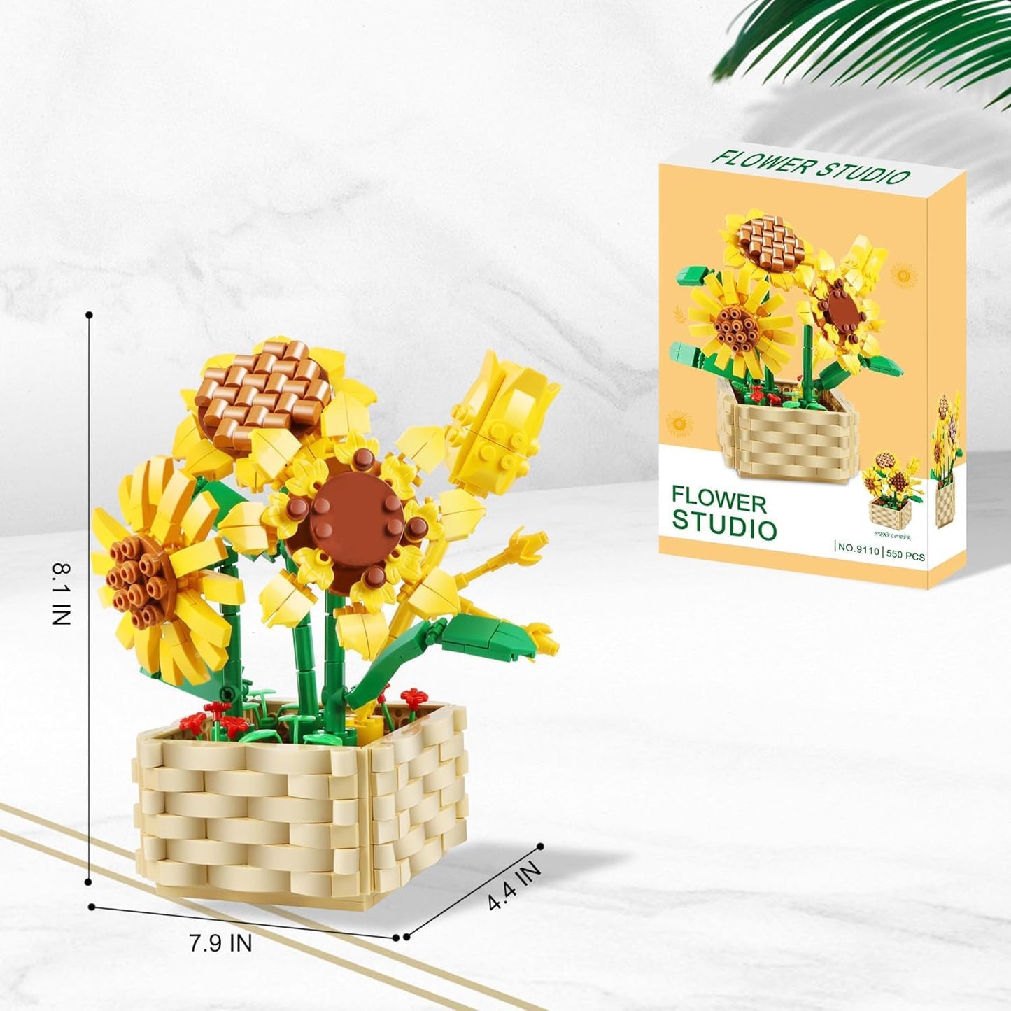 Set de bloques para armar de girasoles 20 cm (550 pcs)