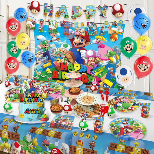 Set de decoración fiesta Mario Bros 106 piezas