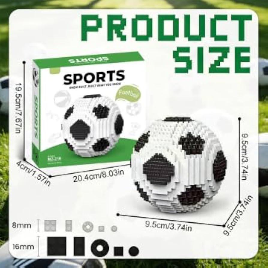 Set de bloques para armar pelota de fútbol 10 cm