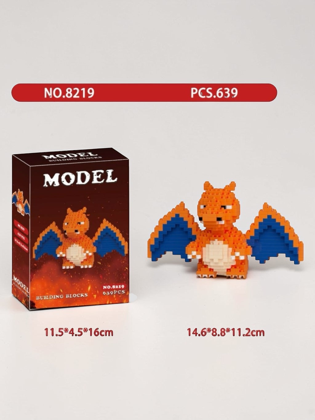 Bloques para armar Charizard 639 piezas