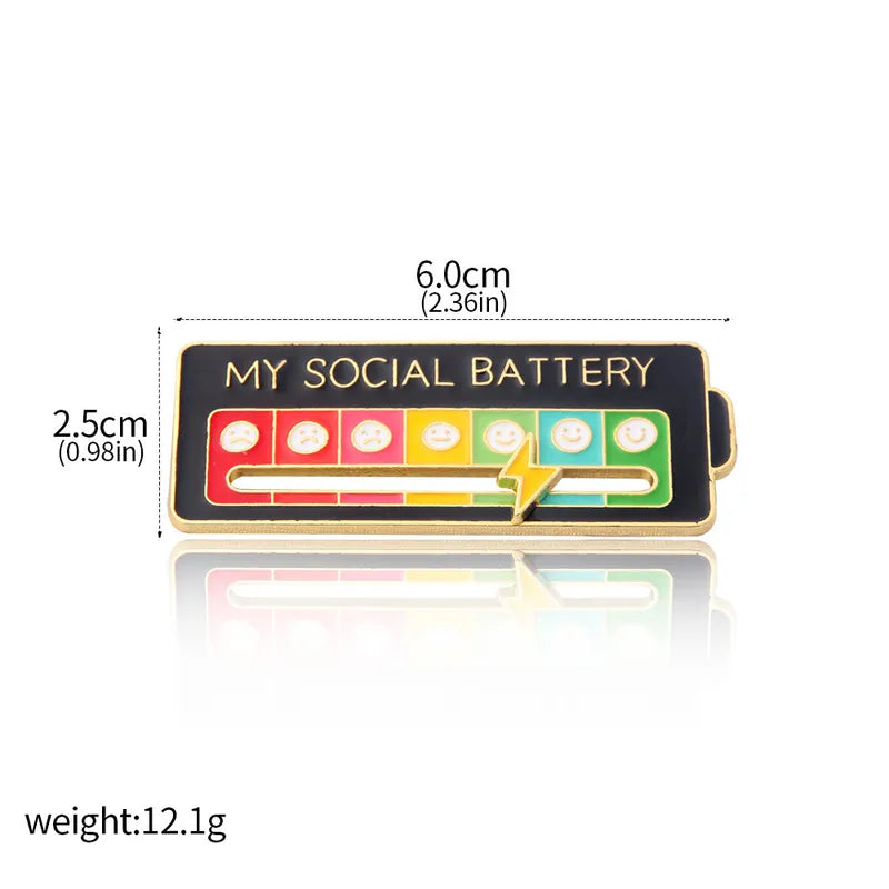 Broche "My social Battery"