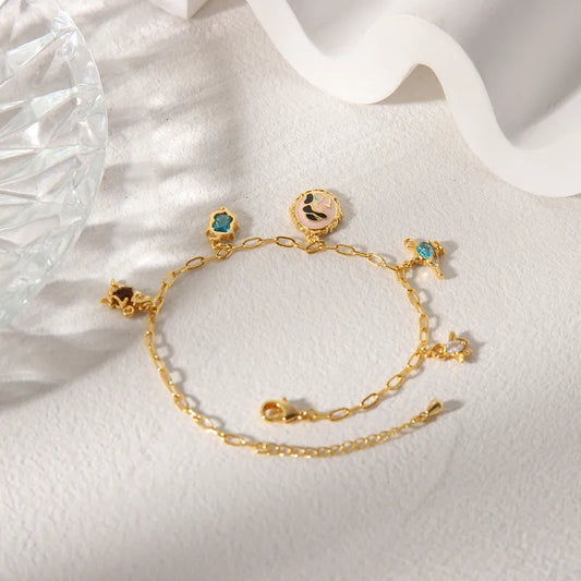 Pulsera Jazmín con baño de oro 14k