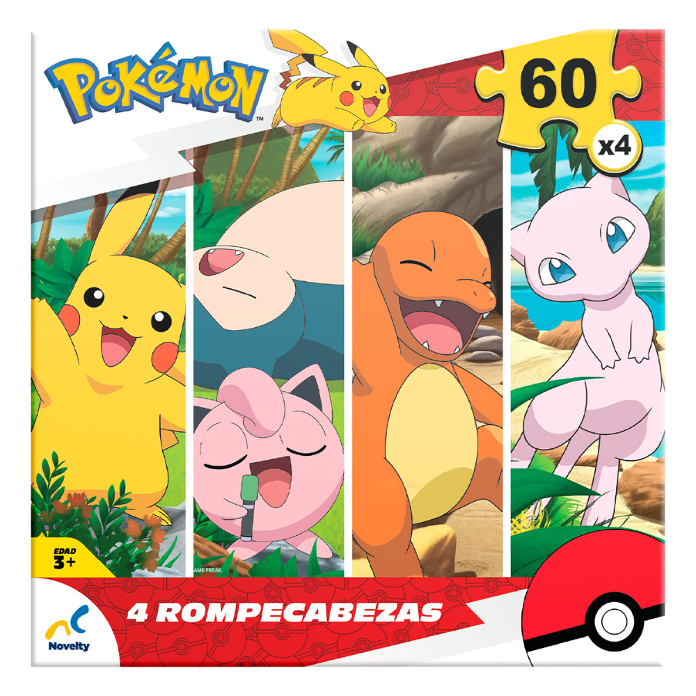 Set original de 4 rompecabezas Pokémon