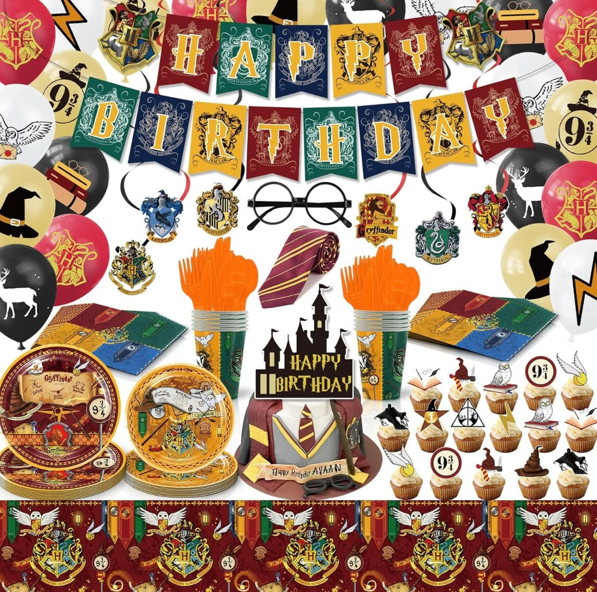 Set de decoración para fiesta Harry Potter 132 piezas