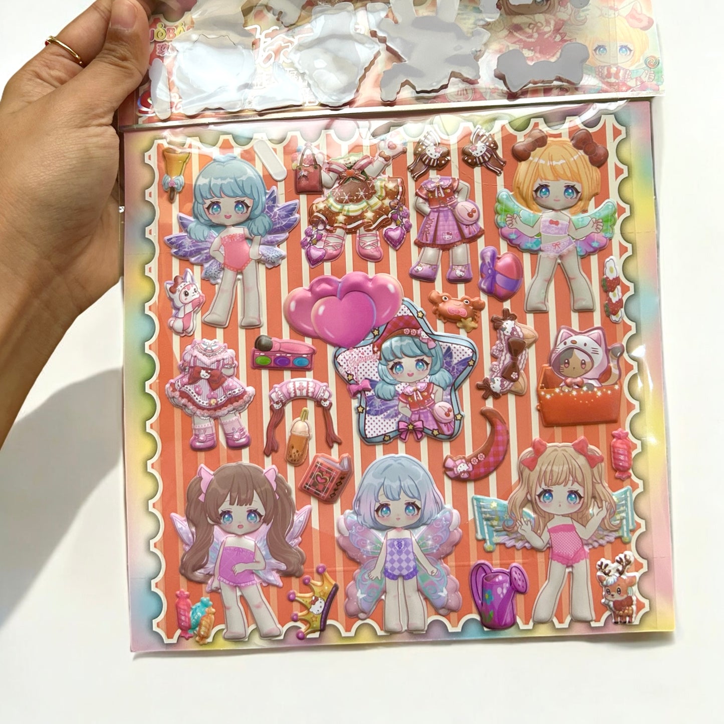 Set de stickers Sanrio de muñequitas para vestir 5 personajes