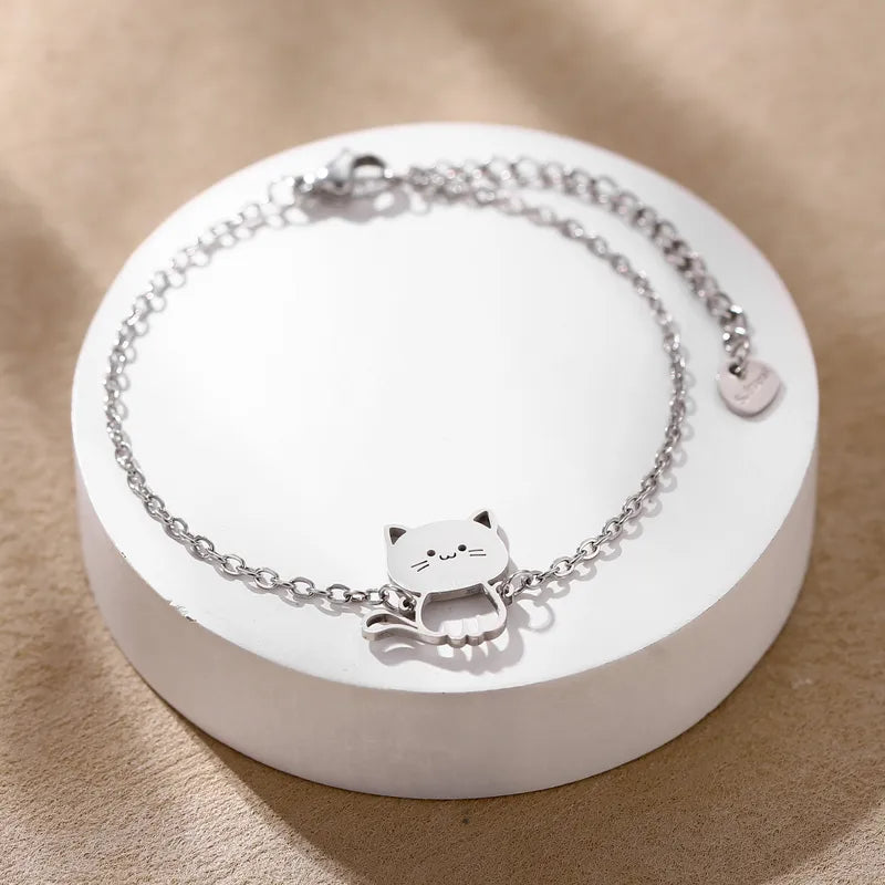 Pulsera gatito acero inoxidable