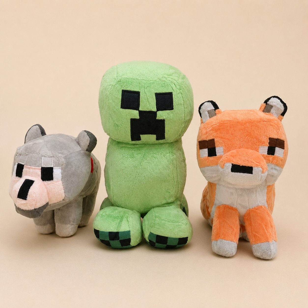 Set de 3 peluches Minecraft 20-13 cm