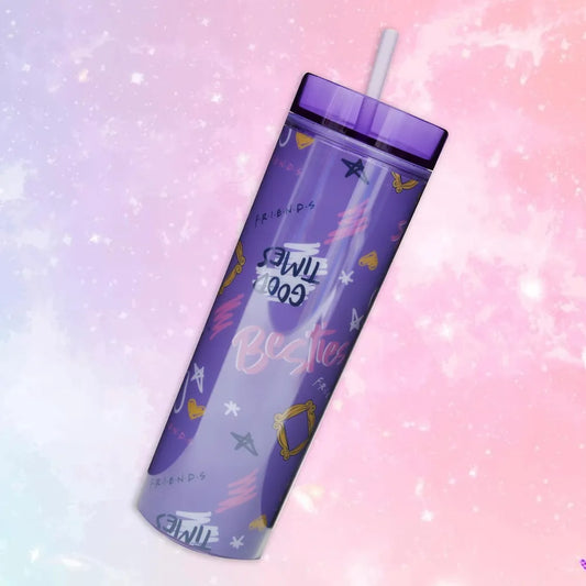 Vaso plástico con tapa y pajilla de Friends