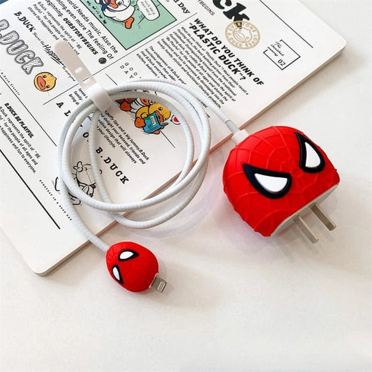 Set protector de cargador y cable celular Spiderman