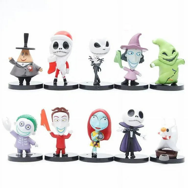 Set de 10 figuras Nightmare Before Christmas 7 cm