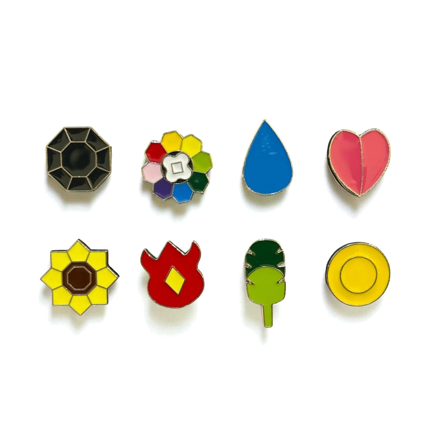 Set de 8 pines medallas Kanto Pokémon