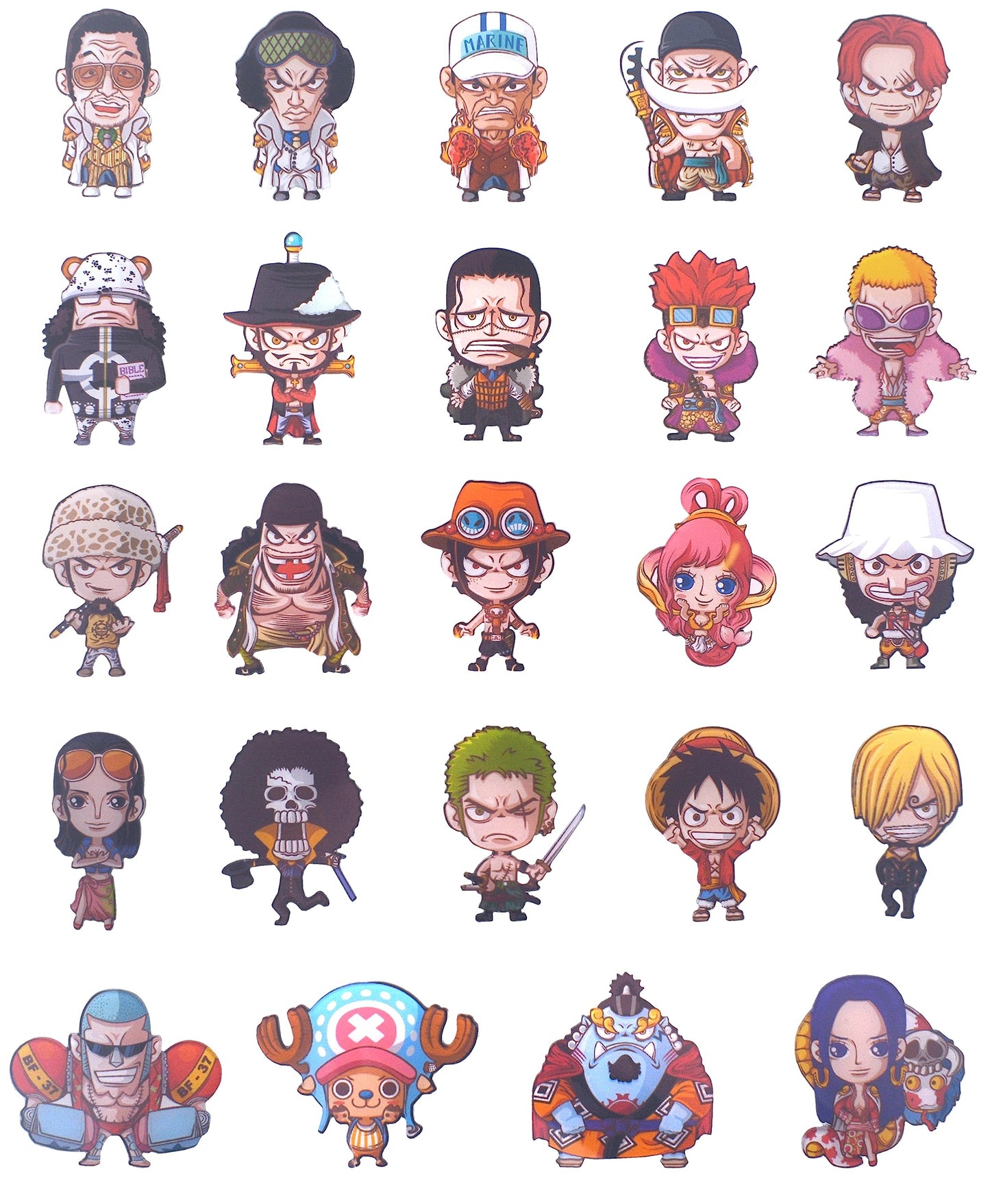 Set de 24 imanes para refrigeradora One Piece