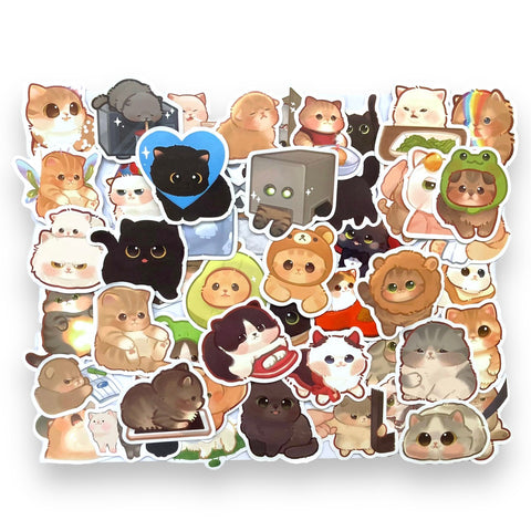 Set de 50 stickers gatitos