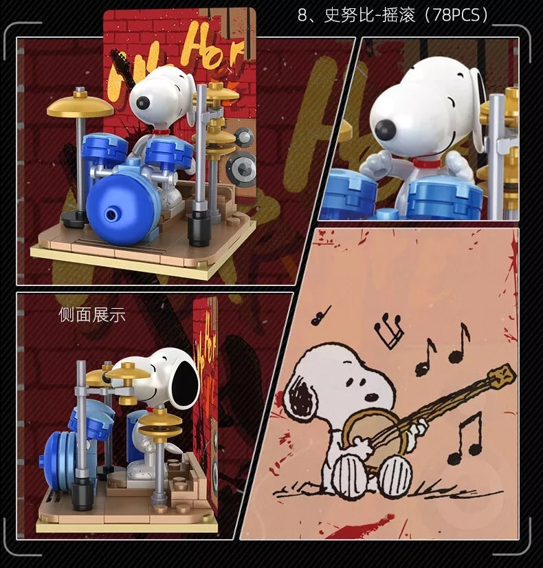 Blind box original de bloques para armar de Snoopy