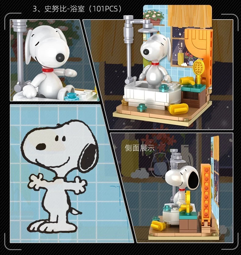 Blind box original de bloques para armar de Snoopy