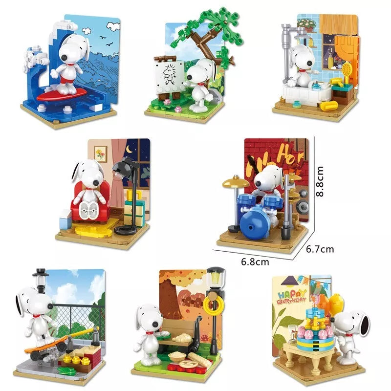 Blind box original de bloques para armar de Snoopy