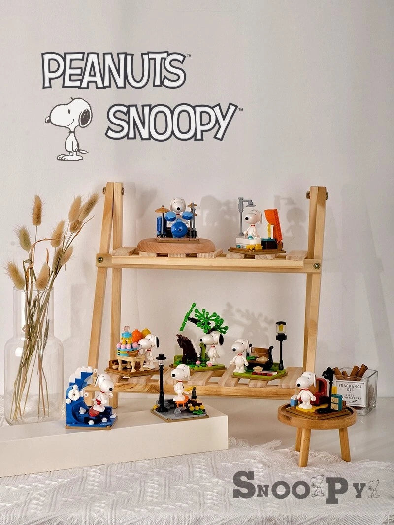 Blind box original de bloques para armar de Snoopy
