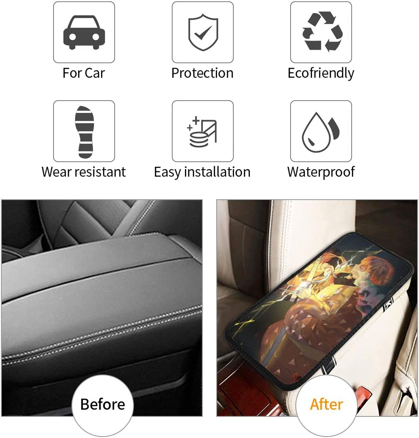 Funda apoyabrazos para auto Zenitsu Agatsuma