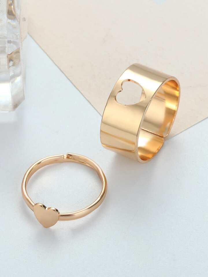 Set de anillos corazón