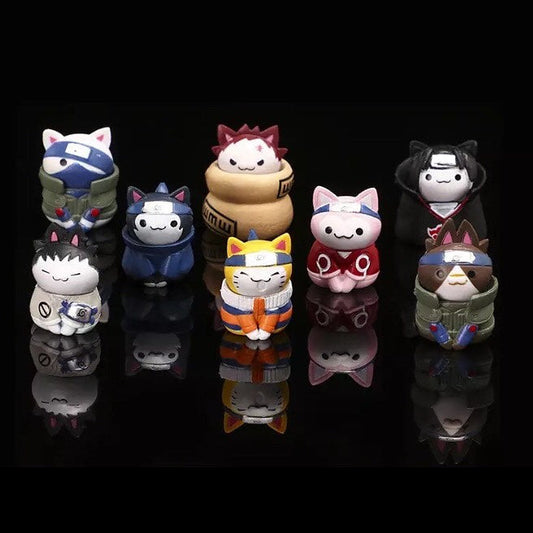 Set de 8 figuras gatitos Naruto 3 cm