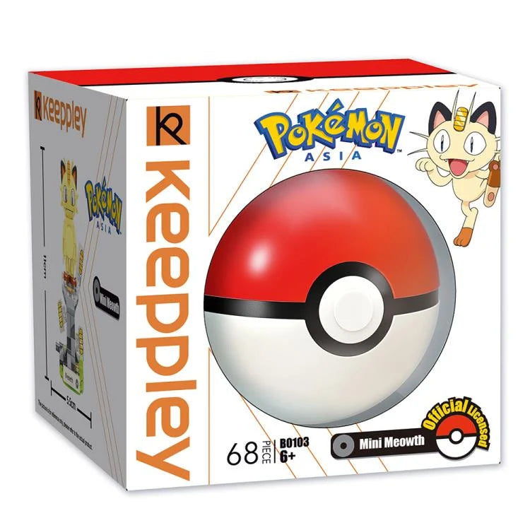 Set original Keeppley de bloques para armar de Meowth + Pokeball