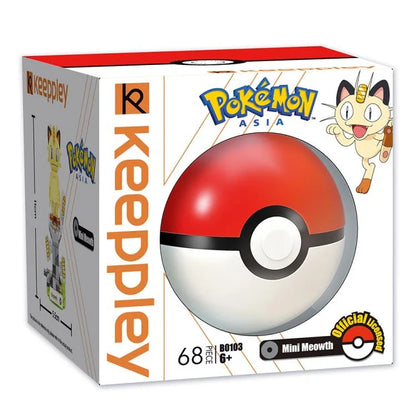 Set original Keeppley de bloques para armar de Meowth + Pokeball