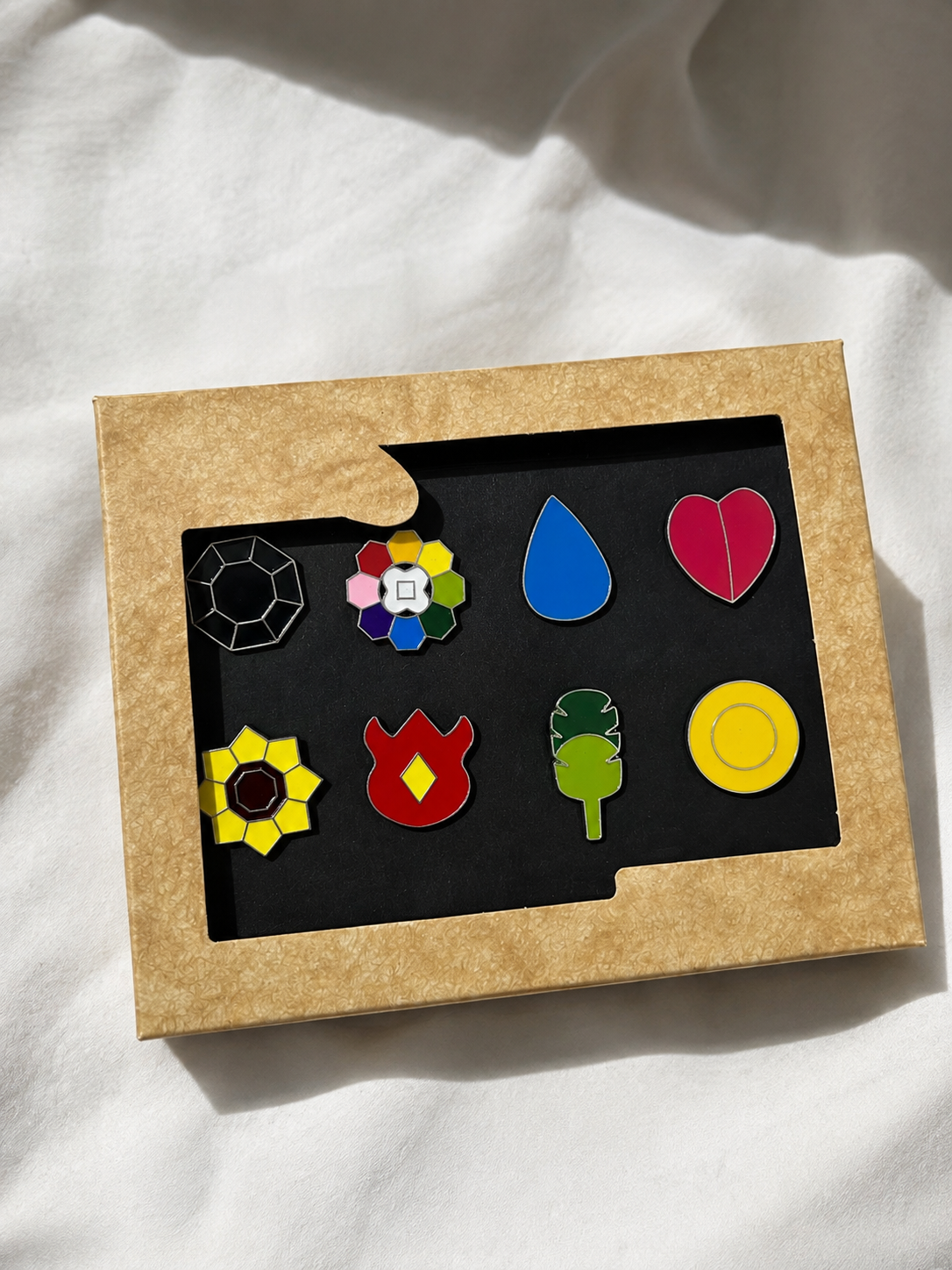 Set de 8 pines medallas Kanto Pokémon