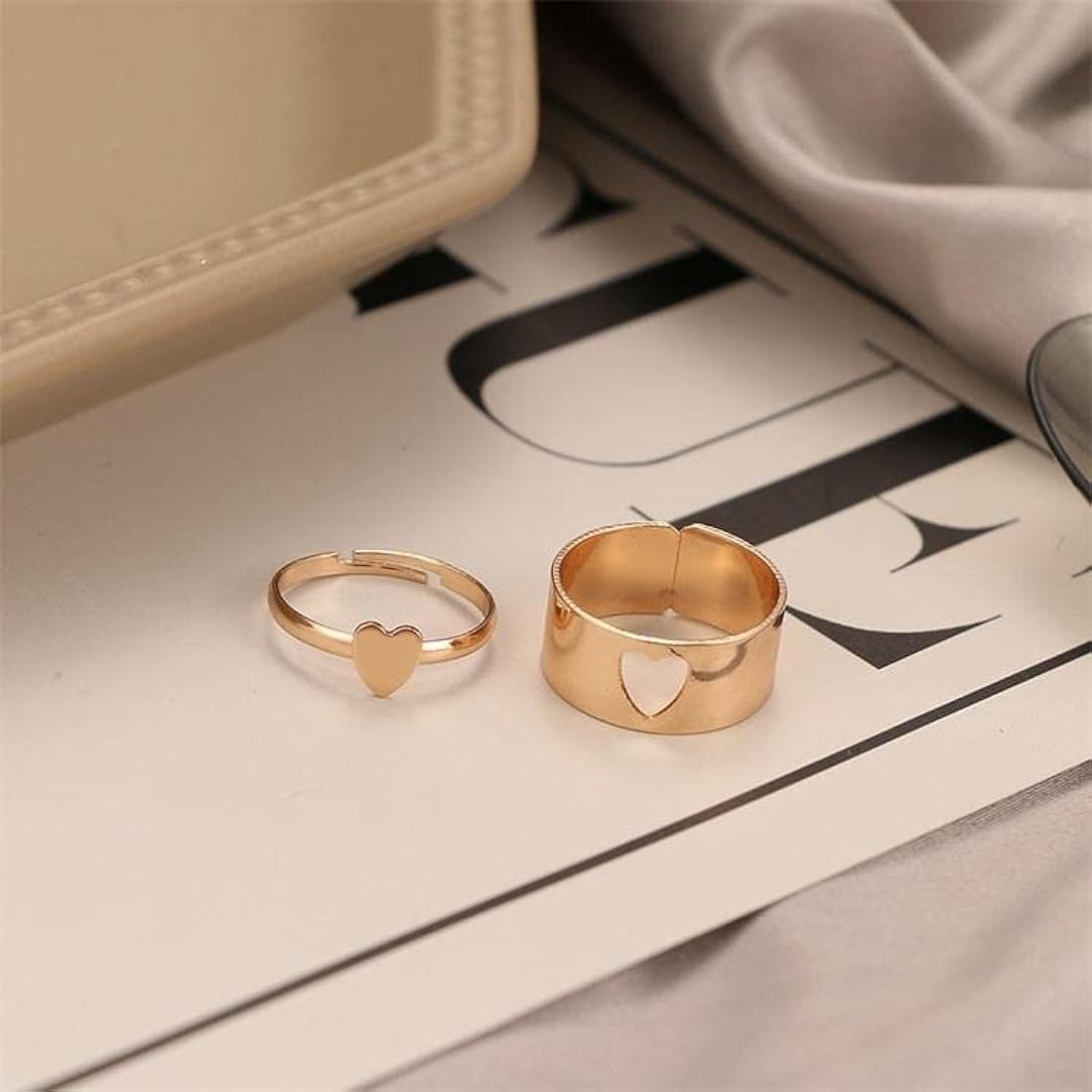 Set de anillos corazón