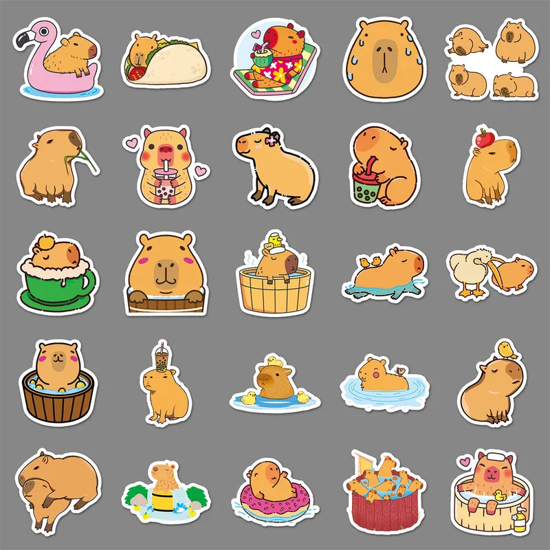 Set de 50 stickers de Capibara