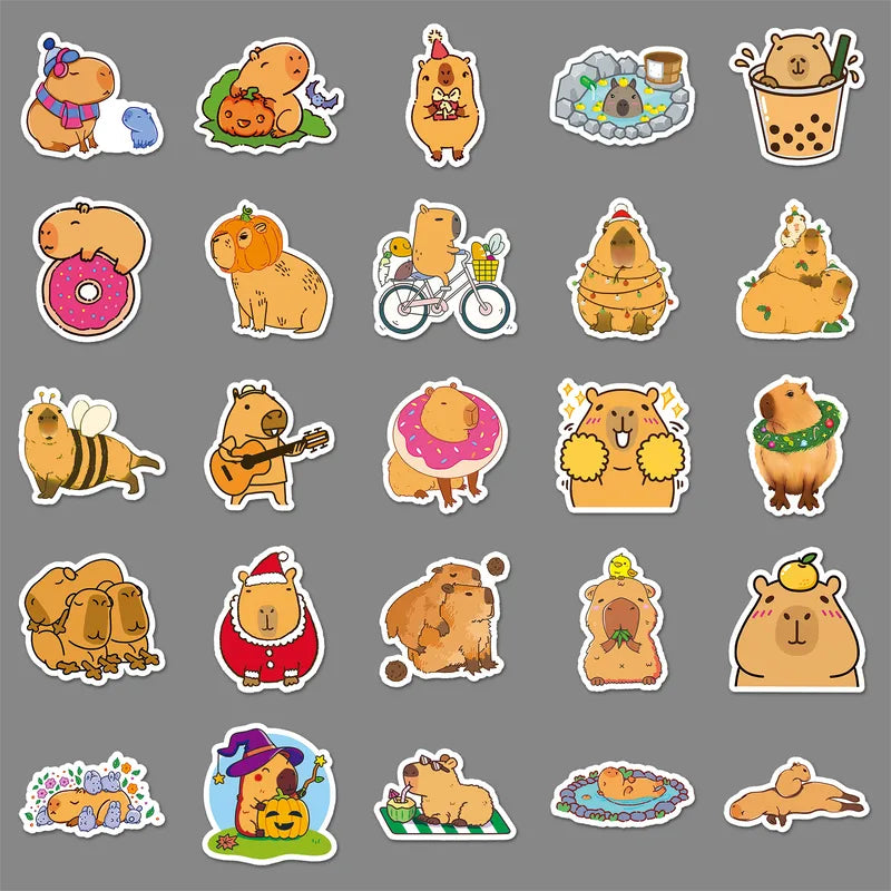 Set de 50 stickers de Capibara