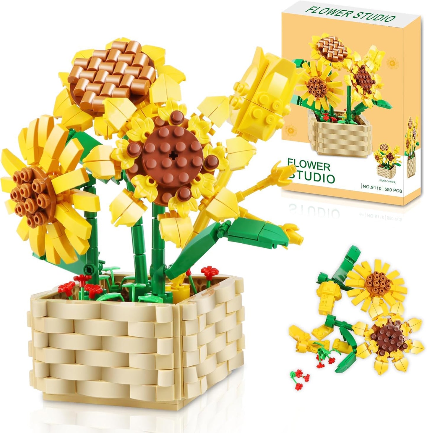 Set de bloques para armar de girasoles 20 cm (550 pcs)