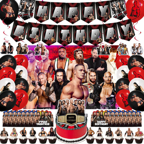 Set de decoración para fiesta WWE 60 piezas