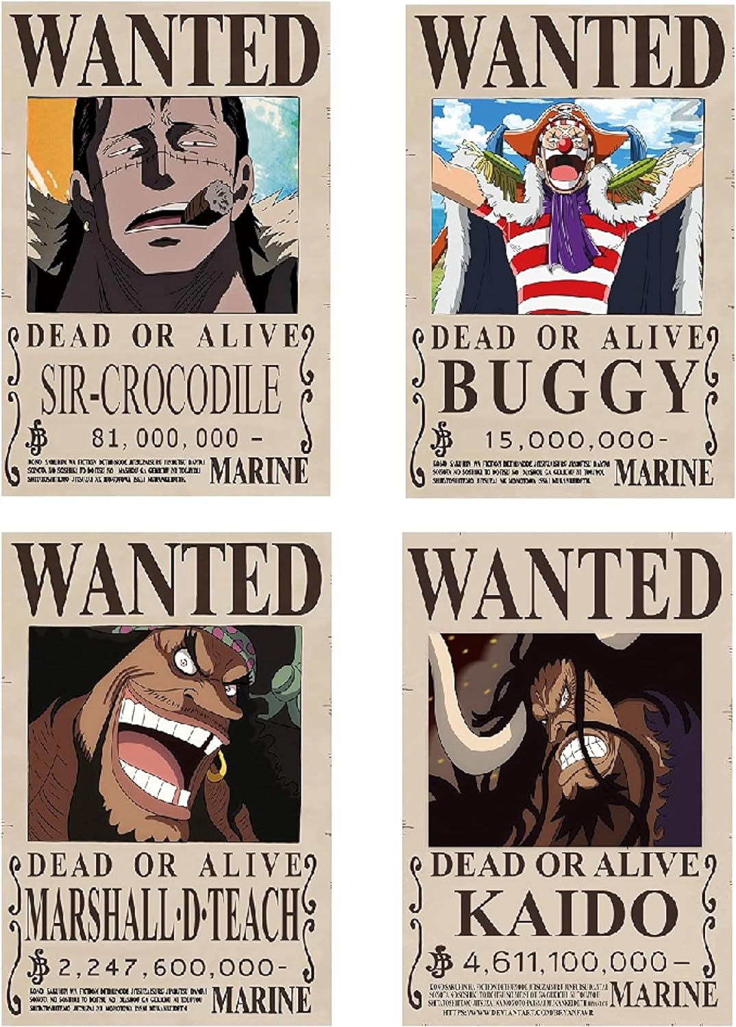 Set de 16 póster One Piece cartulina 30 x 20 cm