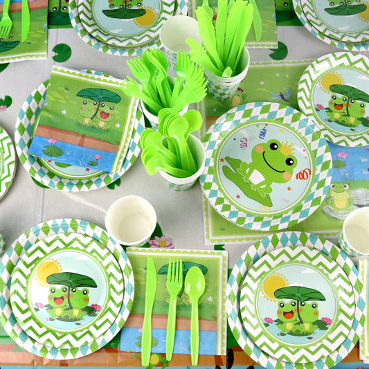 Set de decoración para fiesta de ranita 200 piezas