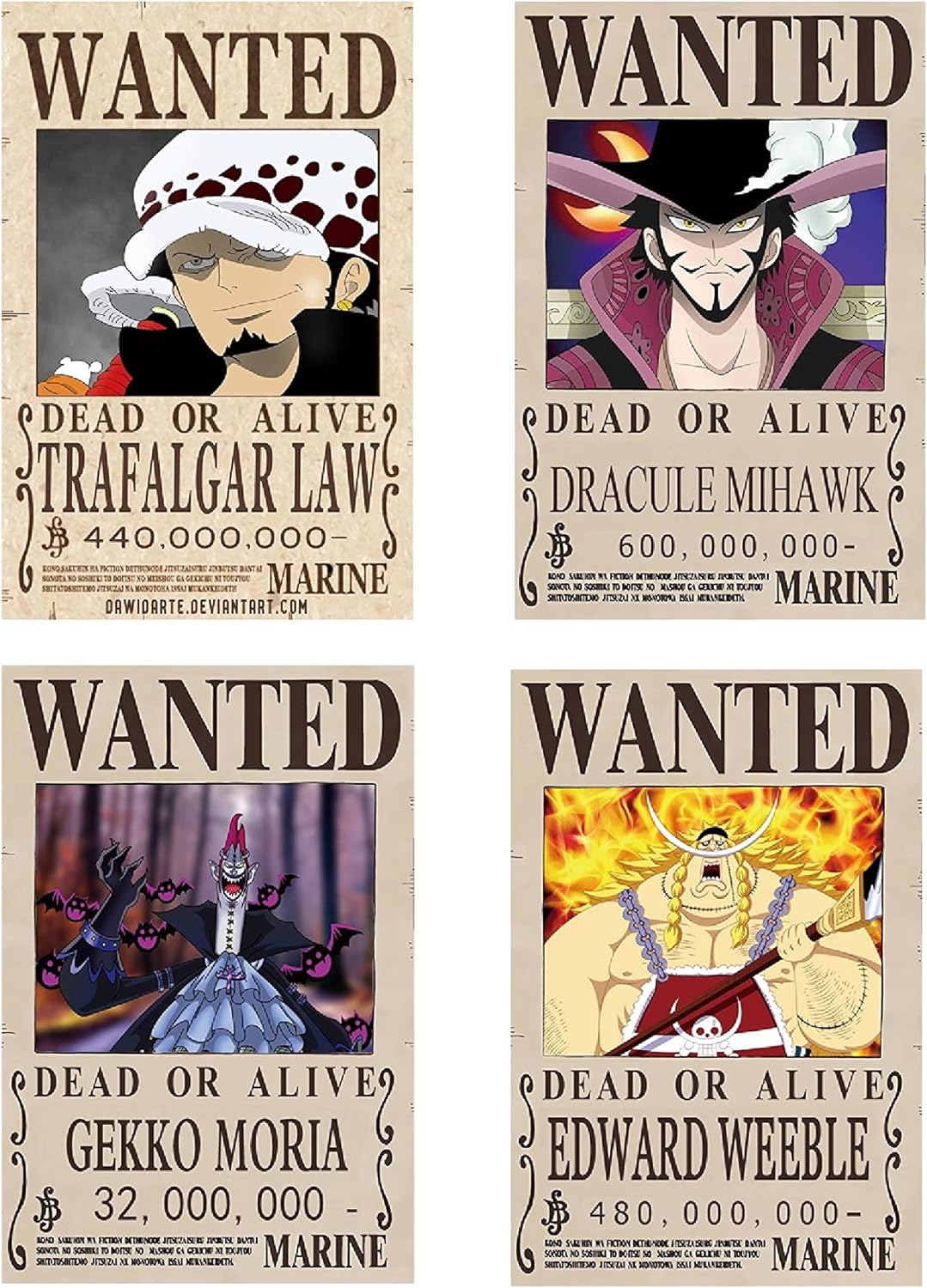 Set de 16 póster One Piece cartulina 30 x 20 cm