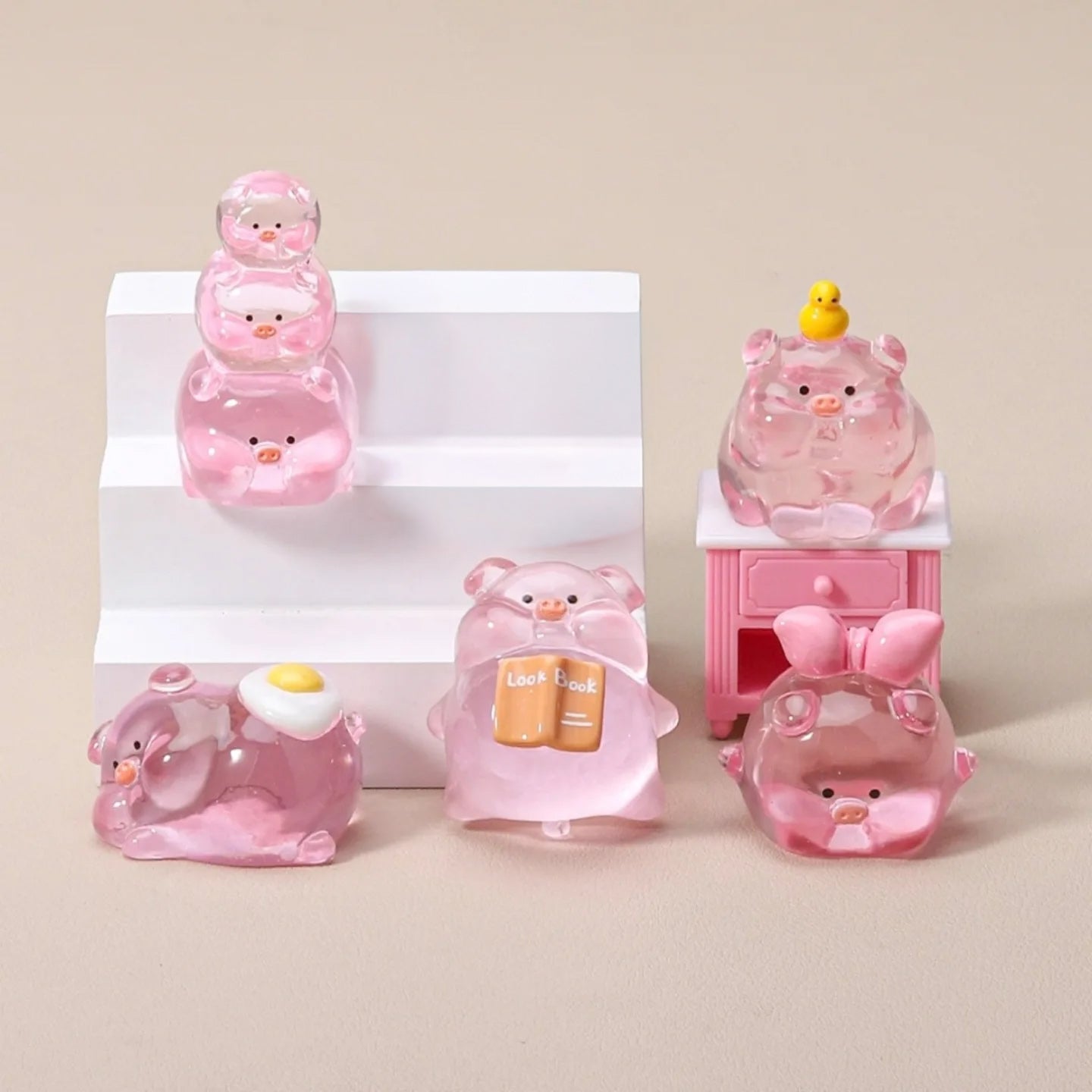 Set de 5 figuras chanchitos 3-4 cm