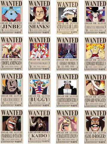 Set de 16 póster One Piece cartulina 30 x 20 cm