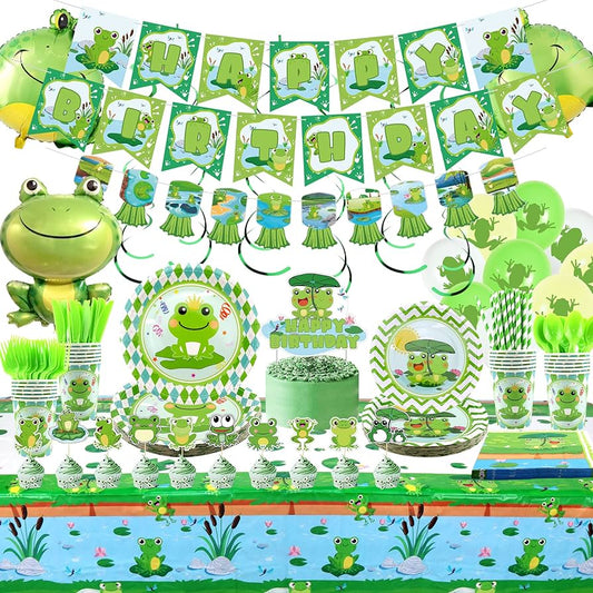 Set de decoración para fiesta de ranita 200 piezas