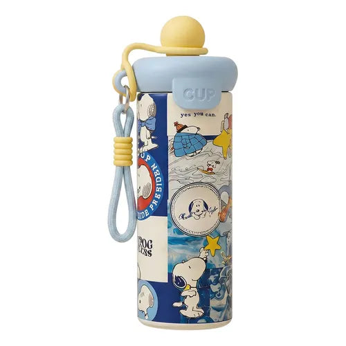 Botella térmica con pajilla de Snoopy