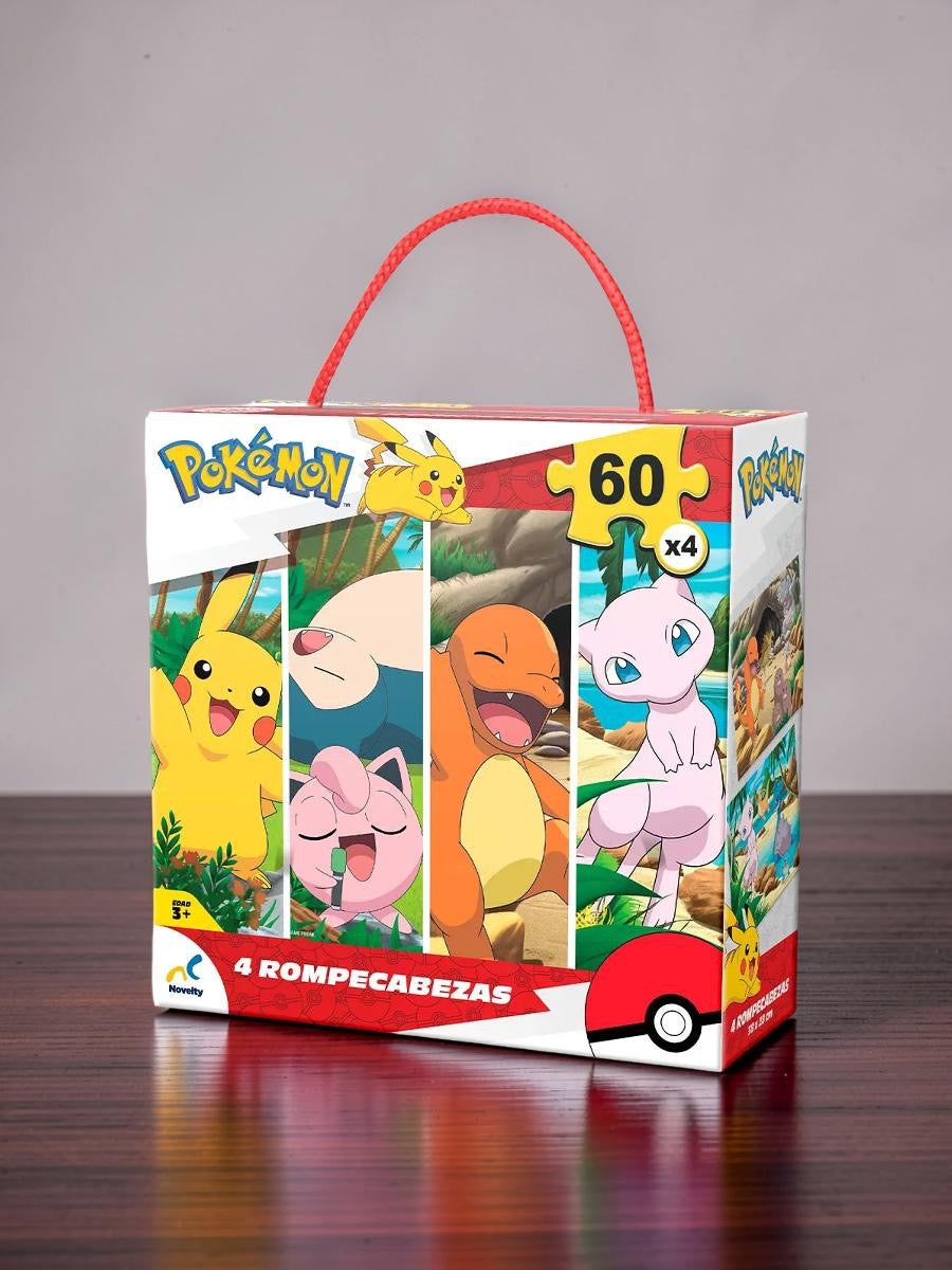 Set original de 4 rompecabezas Pokémon