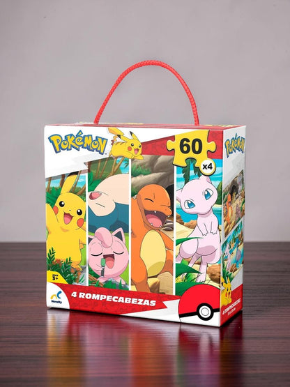 Set original de 4 rompecabezas Pokémon