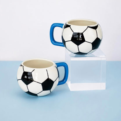 Taza cerámica de bola de fútbol