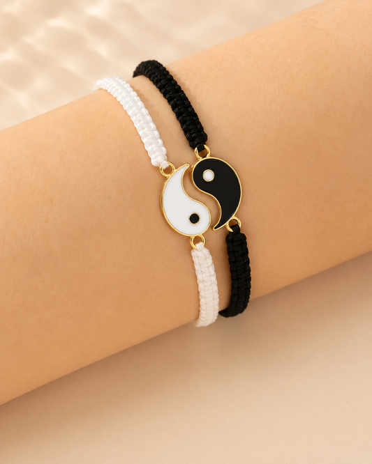 Set de pulseras ajustables Ying Yang